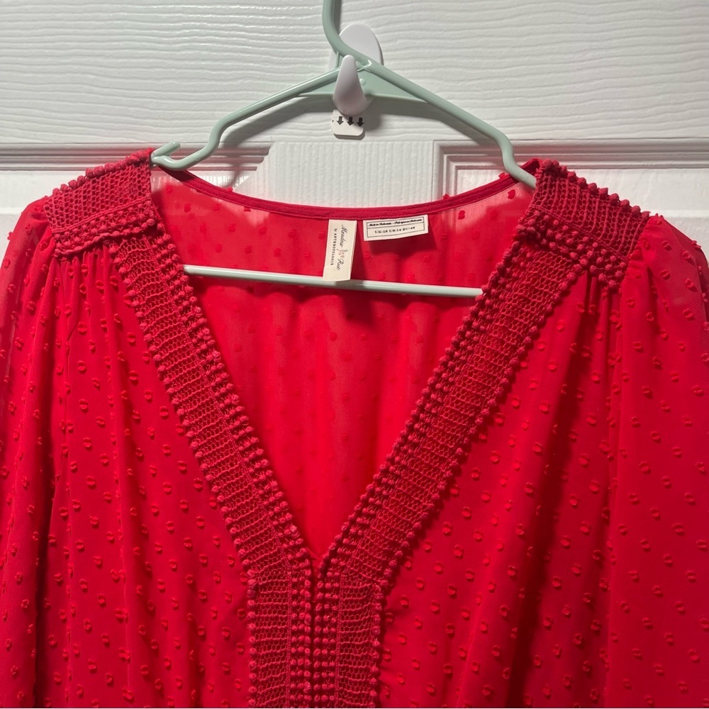 Anthropologie Meadow Rue Minetta Tiered Dress Size 14 - Picture 14 of 15